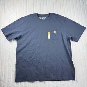 Carhartt K87 Mens Loose Fit Heavyweight Short Sleeve Pocket Tee Blue Comfort NWT